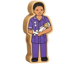 Sage-femme en bois 100 x 40 x 25 mm personnage jeu