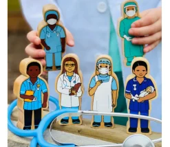 Sage-femme en bois 100 x 40 x 25 mm personnage jeu