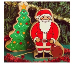 Sapin de Noël en bois 125 x 94 x 25 mm