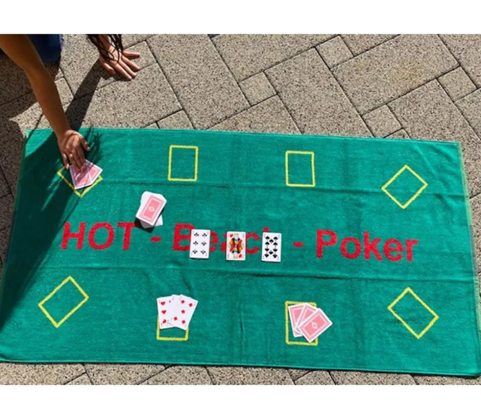 Serviette de page Tapis de Poker en tissu éponge 140 x 70 cm