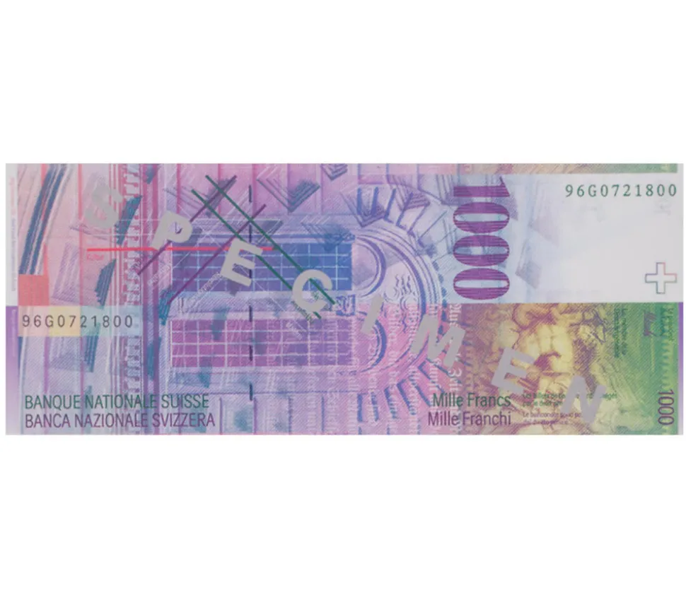 Set 55 billets Franc Suisse factices pour jeux argent très réalistes