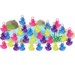 Set 24 Canards flottants 15 cm pour jeu pêche aux canards