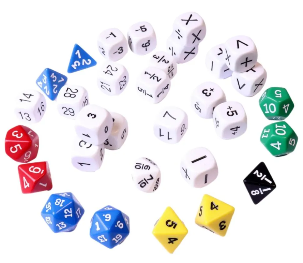 Set 31 dés mathématiques pour école