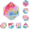 Set 7 dés multi-faces - Glacier rose