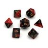 Set 7 dés multi-faces effet rouge et noir
