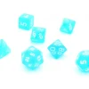 Set 7 dés multi-faces effet givré bleu Caraïbe
