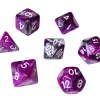 Set 7 dés multi-faces Fusion violet et argenté