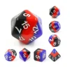 Set 7 dés multi-faces multicolores bleu, rouge, noir