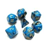 Set 7 dés multi-faces nacré bleu et noir