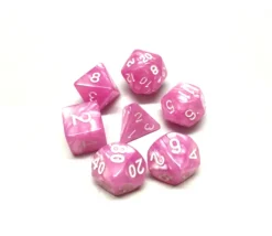 Set 7 dés multi-faces rose nacré