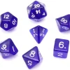 Set 7 dés multifaces translucides BLEU