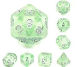Set 7 dés multi-faces vert vent de printemps