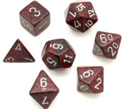 Set 7 dés multi-faces Volcano rouge noir