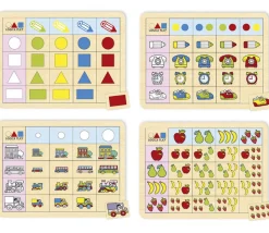 Set 4 plateaux de logique en bois - Jeux éducatifs