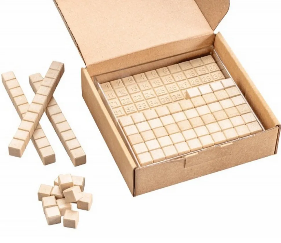 Set Base 10 bois - centaine dizaines et unités - 29 pièces