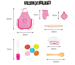 Set cuisine pâtisserie enfant 30 pièces - tablier, toque et ustensiles