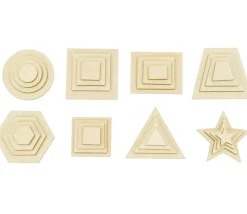 Set de 32 formes géométriques en bois