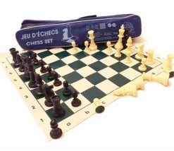 Set Jeu Echec 5 club : 32 pions + échiquier 50 cm + sac