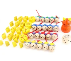 Set pions 1 chat, 20 souris, 20 pièces de fromage