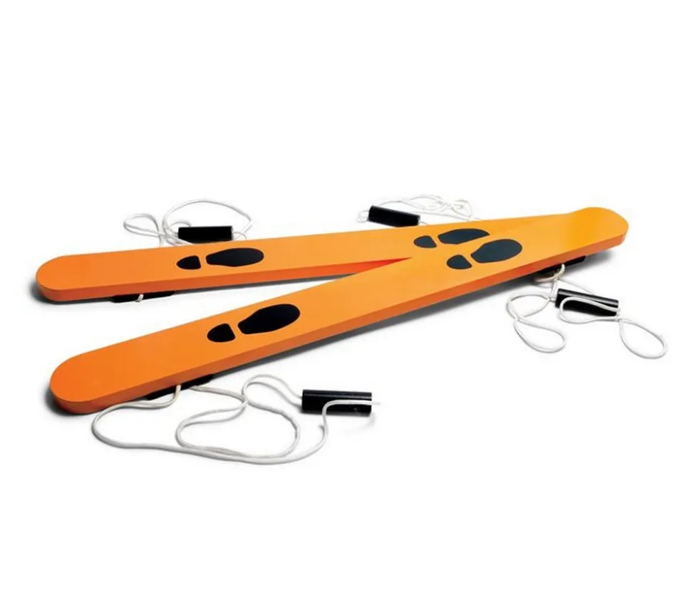 Skis de jardin en bois coordination pour 2 enfants