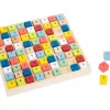 Sudoku en bois carrés couleurs et chiffres