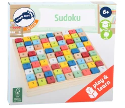 Sudoku en bois carrés couleurs et chiffres