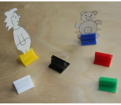 Support pion rouge avec pince 17x19x10 mm - Bioplastique