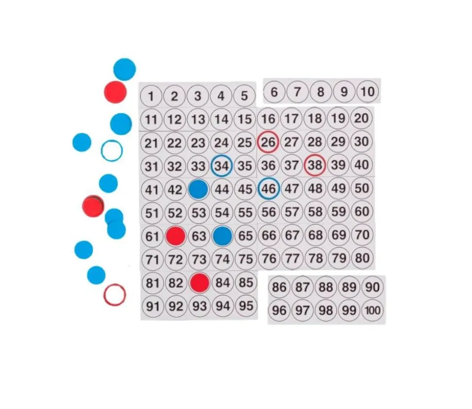 Tableau calcul magnétique géant - chiffres de 1 à 100 pour tableau