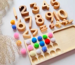 Tableau de calcul en bois Montessori + chiffres opérations mathématiques