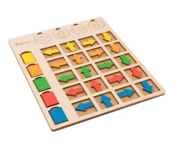 Tableau de logique en bois couleurs et orientation - Jeu éducatif