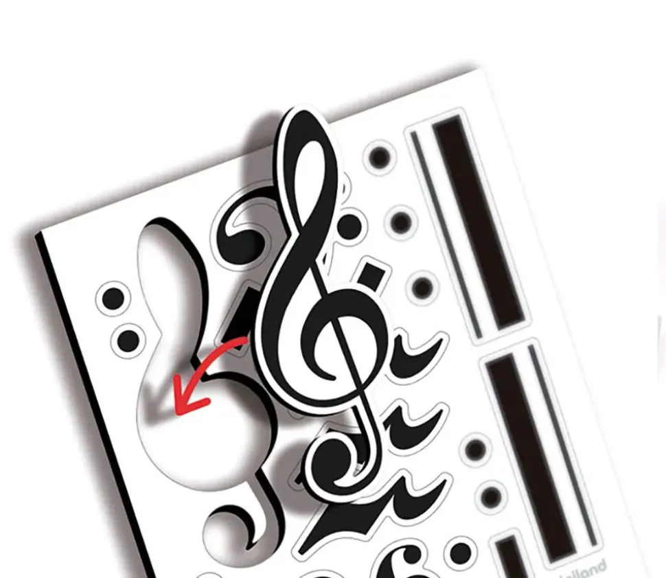 Tableau portée notes de musique - effaçable et magnétique