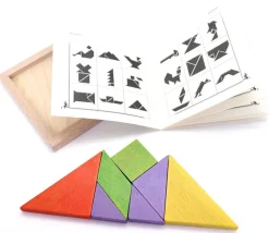 Tangram bois couleur 12 cm. Fabrication Jura