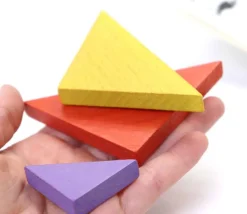 Tangram bois couleur 12 cm. Fabrication Jura