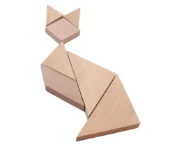 Tangram carré puzzle en bois naturel