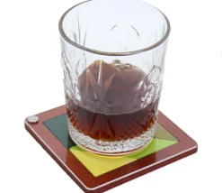 Tangram coloré avec sous-verre