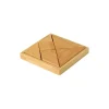 Tangram jeu esprit construction en bois avec cadre 11.5 x 11.5 cm