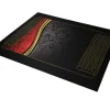 Tapis Belote 100 X 60 cm noir rouge et or grille Points joueurs