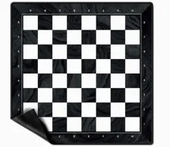 Tapis échec néoprène 50 cm noir/blanc échiquier