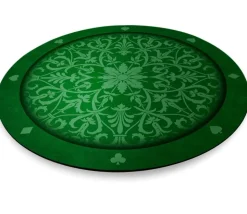 Tapis de cartes rond 60 cm vert arabesques