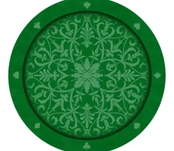 Tapis de cartes rond 60 cm vert arabesques