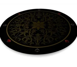 Tapis de cartes rond 60 cm noir arabesques