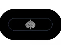 Tapis de jeu Poker 120 x 60 cm Ovale noir Typo Spade