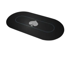 Tapis de jeu Poker 120 x 60 cm Ovale noir Typo Spade