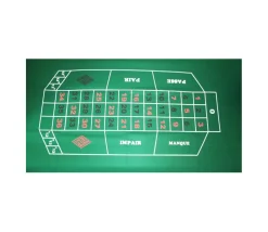 Tapis de jeu pour roulette 180 x 90 cm pas cher feutrine