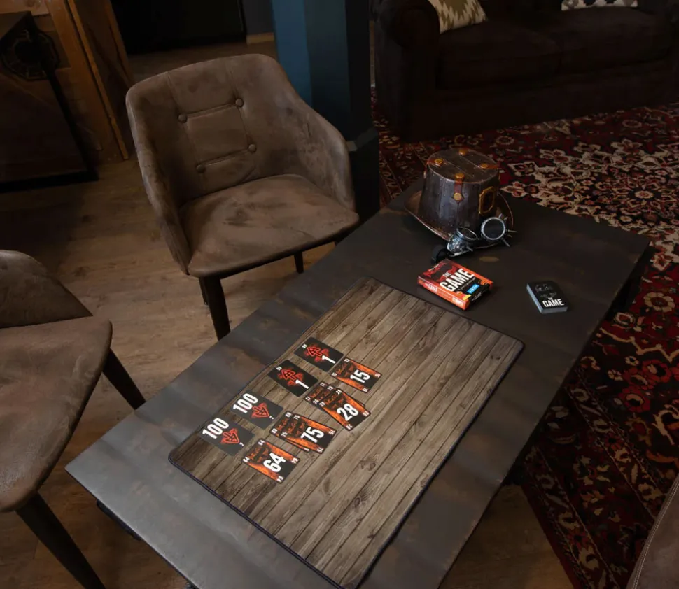 Tapis de jeux 60 x 40 cm décor bois wood