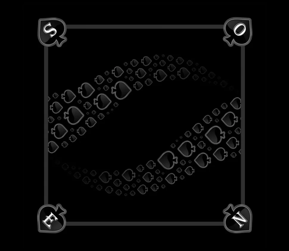 Tapis jeu 60 x 60 cm Tarot noir Pique Forest