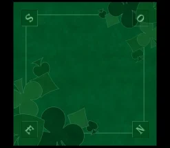 Tapis jeu 60 x 60 cm vert Nord-Sud Tarot