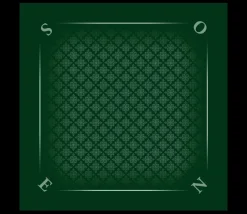 Tapis jeu 78 x 78 cm vert tramé Tarot Bridge