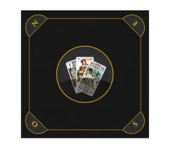 Tapis jeu Tarot 60 x 60 cm noir brun Les 3 bouts