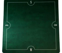 Tapis Tarot premium carré 60 cm vert Tarot double couture points cardinaux